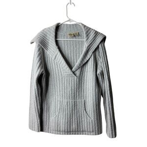 B Moss Vintage Gray Preppy Blokecore Wool Blend Collared Academic Sweater